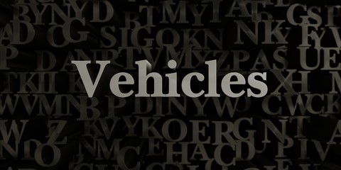 Vehicles - Stock image of 3D rendered metallic typeset headline illustration.  Can be used for an online banner ad or a print postcard.