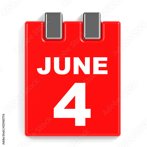  June 4 Calendar On White Background Stock Photo And Royalty free 