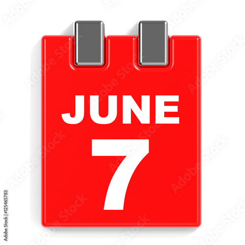 "June 7. Calendar on white background." Stock photo and royaltyfree