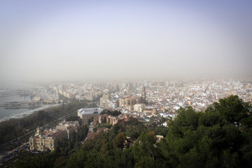 City of Malaga panorama, Spain