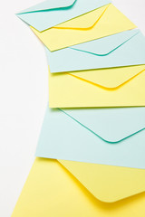 colorful letter envelopes on white backgrounds