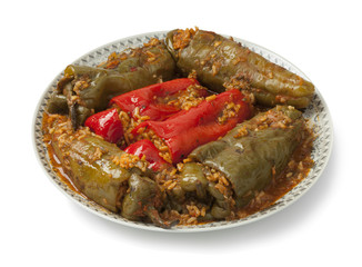 Moroccan dish with stuffed bell peppers