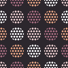 Seamless pattern with circles and polka dots. Seamless pattern can be used for wallpaper, cloth design, web page background, surface textures.
