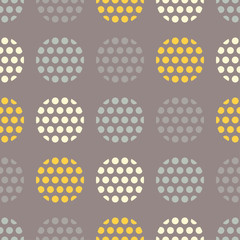 Seamless pattern with circles and polka dots. Seamless pattern can be used for wallpaper, cloth design, web page background, surface textures.
