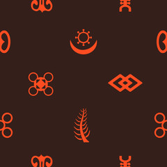 seamless pattern with adinkra symbols for your design
