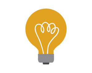 yellow bulb light icon over white background. vector illustration