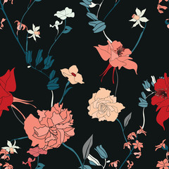 vintage flower seamless texture