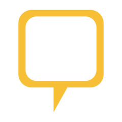 Naklejka premium yellow bubble speech.communication element over white background. vector illustration