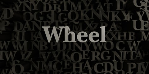Wheel - Stock image of 3D rendered metallic typeset headline illustration.  Can be used for an online banner ad or a print postcard.