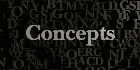 Fototapeta na wymiar Concepts - Stock image of 3D rendered metallic typeset headline illustration. Can be used for an online banner ad or a print postcard.