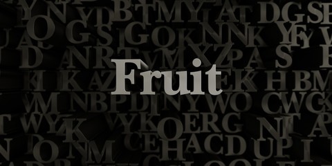Fruit - Stock image of 3D rendered metallic typeset headline illustration.  Can be used for an online banner ad or a print postcard.