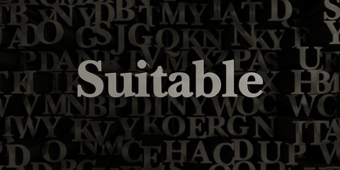 Suitable - Stock image of 3D rendered metallic typeset headline illustration.  Can be used for an online banner ad or a print postcard.