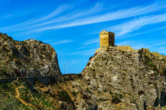 Torre Normanna close to village Torre Colonna-Sperone