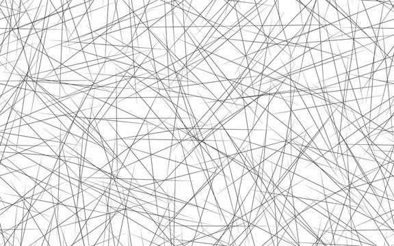 Geometric illustration with random, edgy, irregular lines. Dynamic intersecting lines.