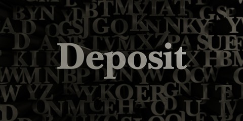 Deposit - Stock image of 3D rendered metallic typeset headline illustration.  Can be used for an online banner ad or a print postcard.
