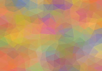 Multicolored pastel Vector background made of colored triangles in a row side by side and beneath. Abstract rainbow backdrop of geometric elements. Mosaic pattern segment 