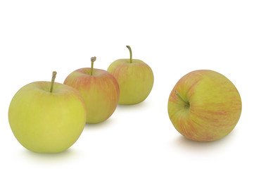 Small apples isolated on white background