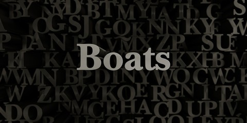 Boats - Stock image of 3D rendered metallic typeset headline illustration.  Can be used for an online banner ad or a print postcard.
