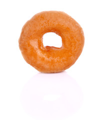 Fototapeta na wymiar Sprinkle sugar donuts on white background