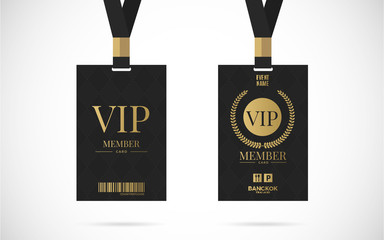 Vip member card set vector design illustration