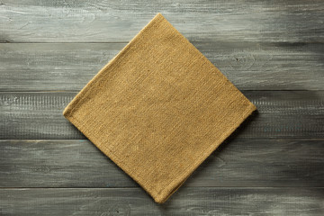 cloth napkin on rustic background