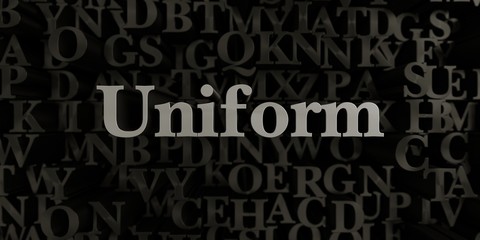 Fototapeta na wymiar Uniform - Stock image of 3D rendered metallic typeset headline illustration. Can be used for an online banner ad or a print postcard.