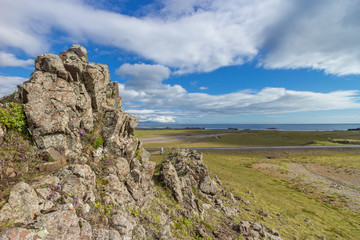Fototapeta na wymiar Eastern Iceland rocks and grass