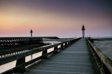 Obraz premium Lighthouse and Pier at Deauville Normandy France