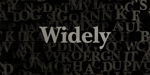 Widely - Stock image of 3D rendered metallic typeset headline illustration.  Can be used for an online banner ad or a print postcard.