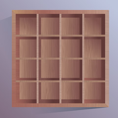 Wooden box storage with cells