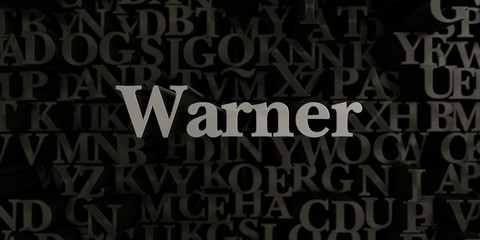 Warner - Stock image of 3D rendered metallic typeset headline illustration.  Can be used for an online banner ad or a print postcard.