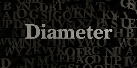 Diameter - Stock image of 3D rendered metallic typeset headline illustration.  Can be used for an online banner ad or a print postcard.