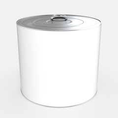 Tin can isolated. 3d rendering.