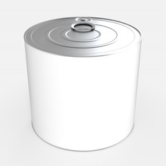 Tin can isolated. 3d rendering.