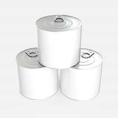 Tin can isolated. 3d rendering.