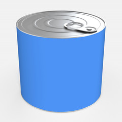 Tin can isolated. 3d rendering.
