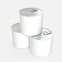 Tin can isolated. 3d rendering.