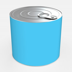 Tin can isolated. 3d rendering.
