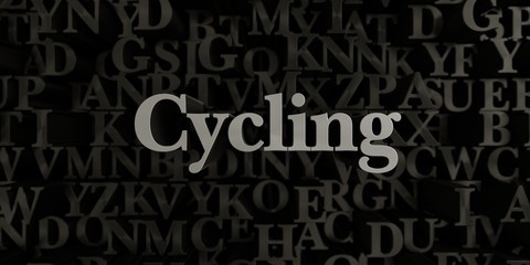 Cycling - Stock image of 3D rendered metallic typeset headline illustration.  Can be used for an online banner ad or a print postcard.