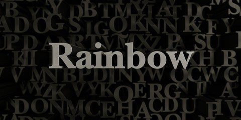 Rainbow - Stock image of 3D rendered metallic typeset headline illustration.  Can be used for an online banner ad or a print postcard.