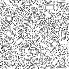 Cartoon cute hand drawn Photo seamless pattern