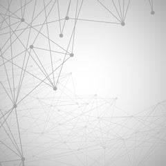 Structure molecule and communication. Dna, atom, neurons. Scientific concept for your design. Connected lines with dots. Medical, technology, chemistry, science background. Vector illustration