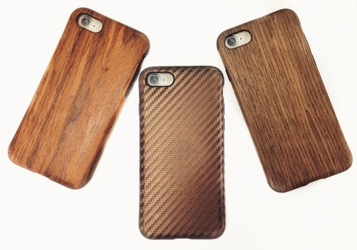 Three Wooden Iphone Cases