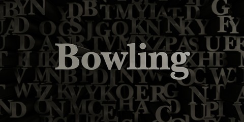 Bowling - Stock image of 3D rendered metallic typeset headline illustration.  Can be used for an online banner ad or a print postcard.