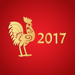 2017 New Year of the Rooster, greeting card design