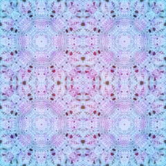 Cotton melange stylization crochet background, backdrop for scrapbook. Collage mirror reflection. Seamless kaleidoscope montage for cushion, blanket, pillow, plaid, tablecloth, cloth, bed cloth
