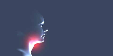 Laryngitis vector illustration. Human throat irritation. - 125482172