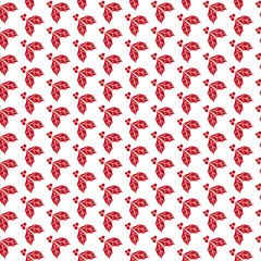 red holly seamless pattern