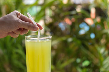 Sugarcane fresh juice for healthy eating, fresh food for dieting