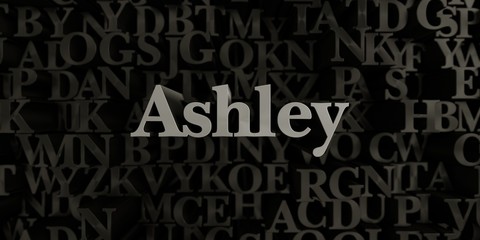 Ashley - Stock image of 3D rendered metallic typeset headline illustration.  Can be used for an online banner ad or a print postcard.